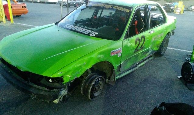 What was left of the car of the partner endurance race . . .